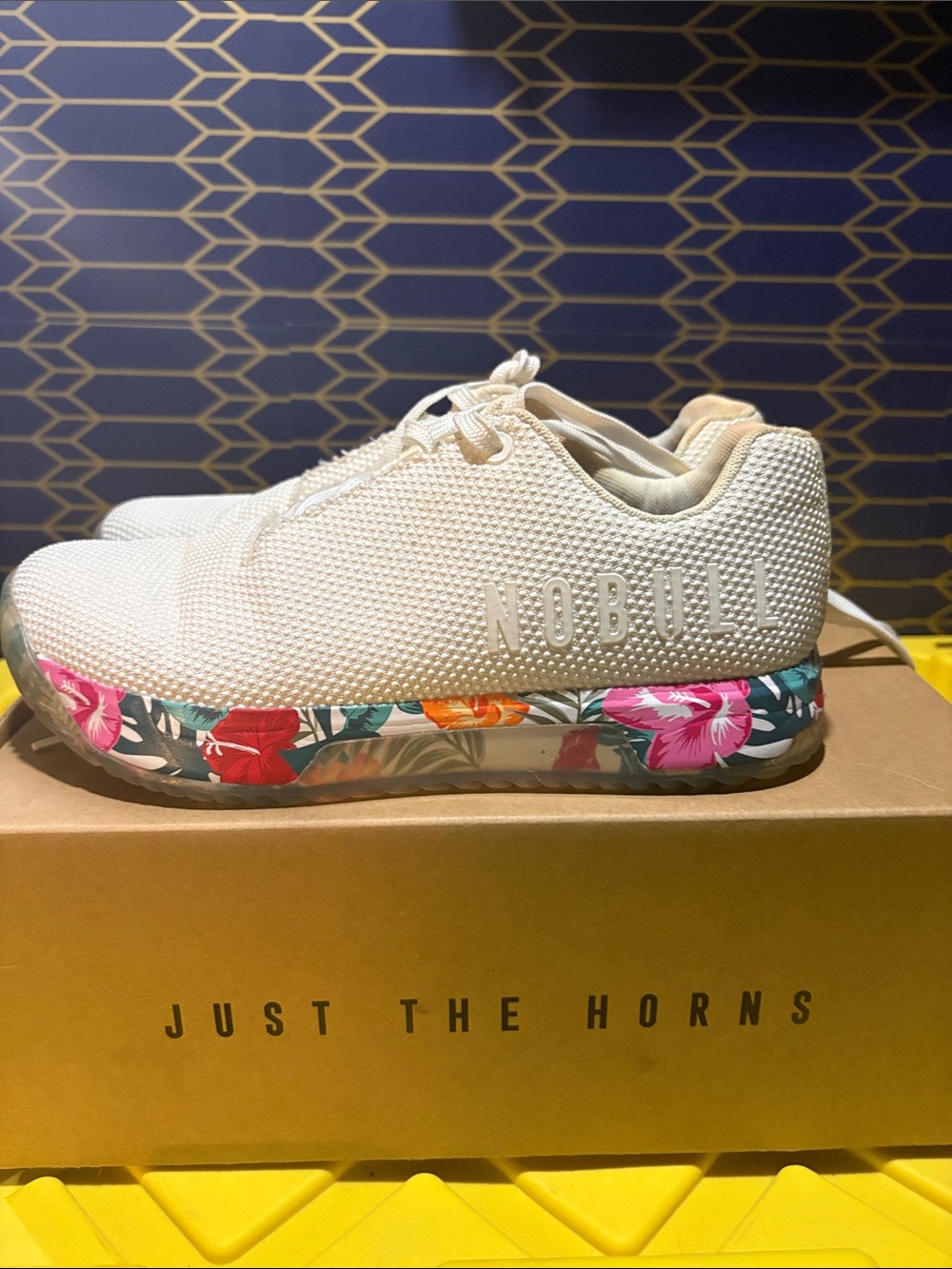 NOBULL Women's Cream Trainers with Floral Midsole